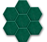 Hexagon Flat Emerald Green Hexagon Ceramic (15x17 cm)
